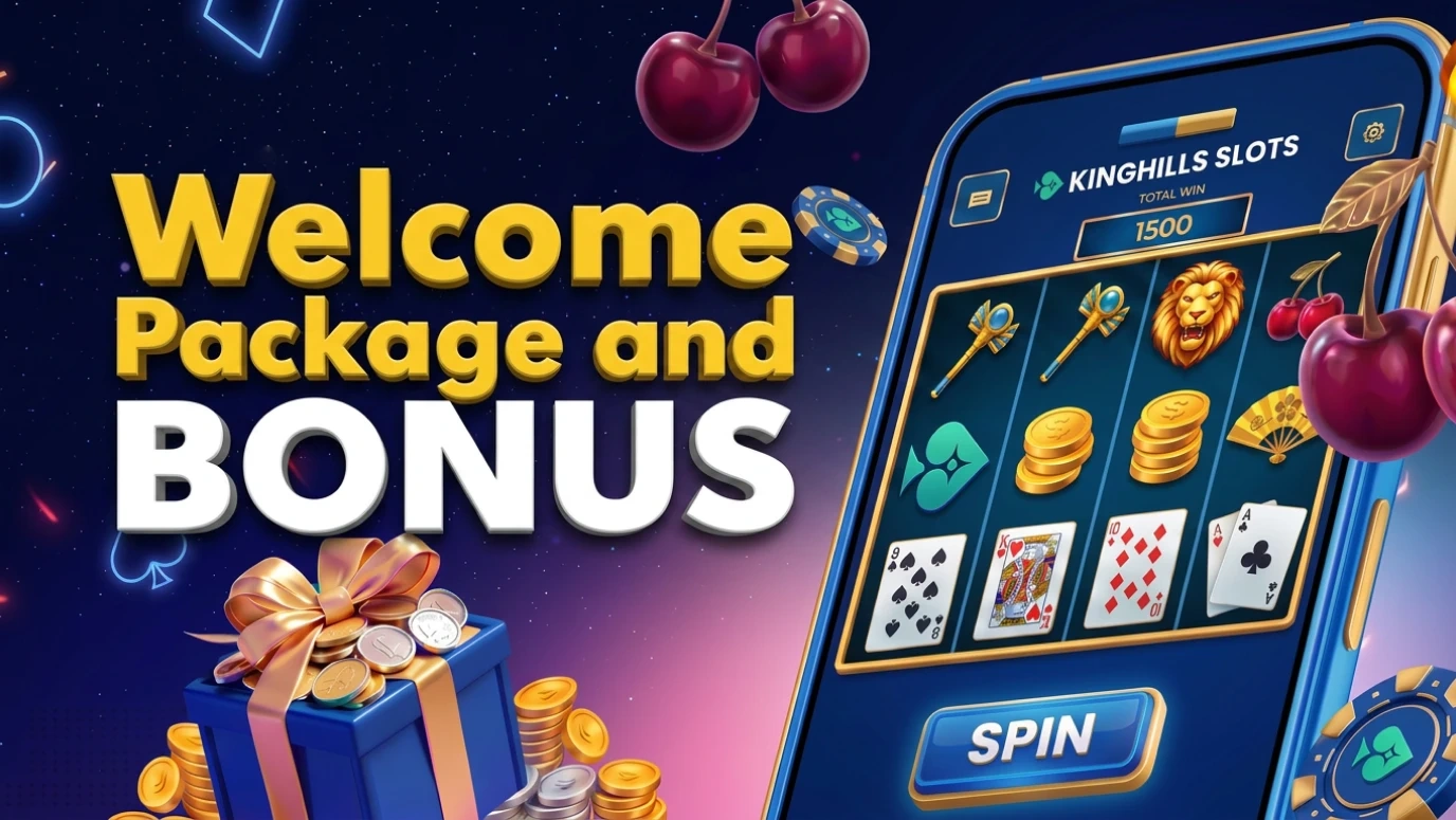 Kinghills welcome free spins bonus and Reward Spin promotion